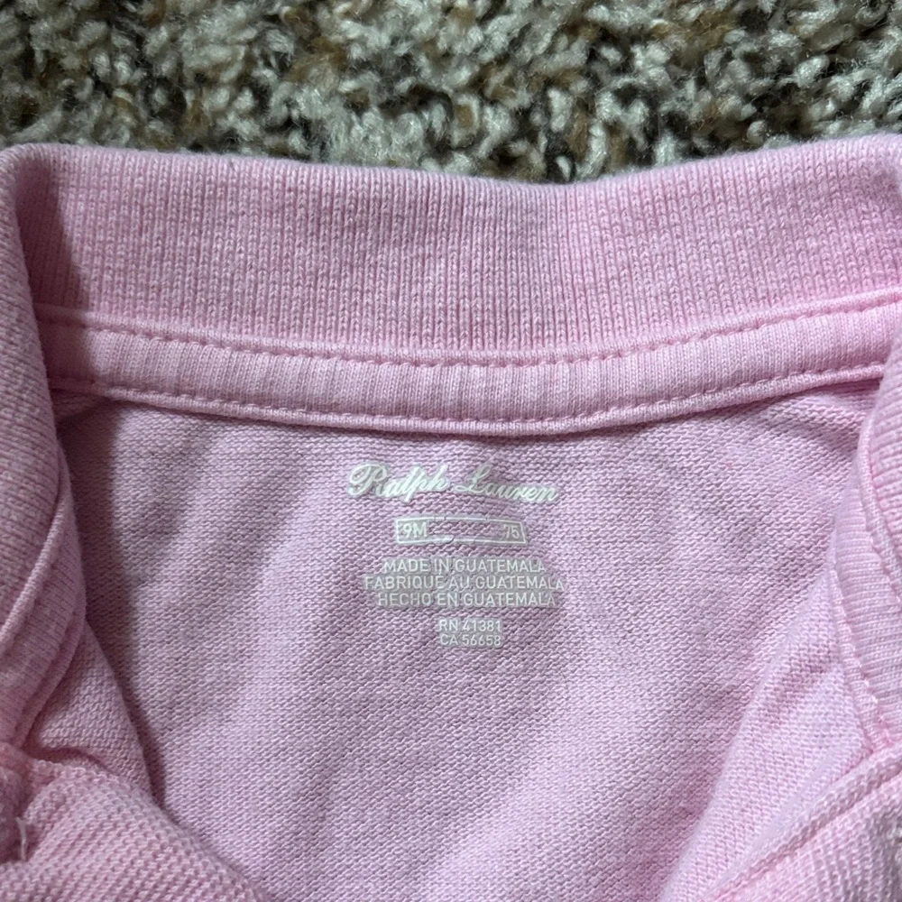 Ralph Lauren Light Pink Polo-Style One-Piece Bodysuit 9 Months